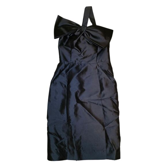 MILLY Black Dress with BIG BOW ACCENT - Size 2 - Picture 2 of 10